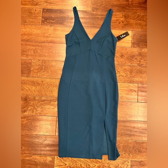 Lulu’s Teal Blue Tank MIDI Cocktail dress - Picture 2 of 6